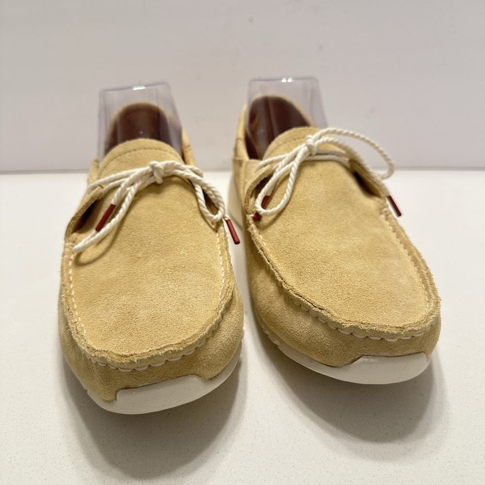 Olukai KA'A DRIVER Suede Shoes Moccasin In Golden Sand Men's Size 9 NEW Lace Up - Picture 3 of 11